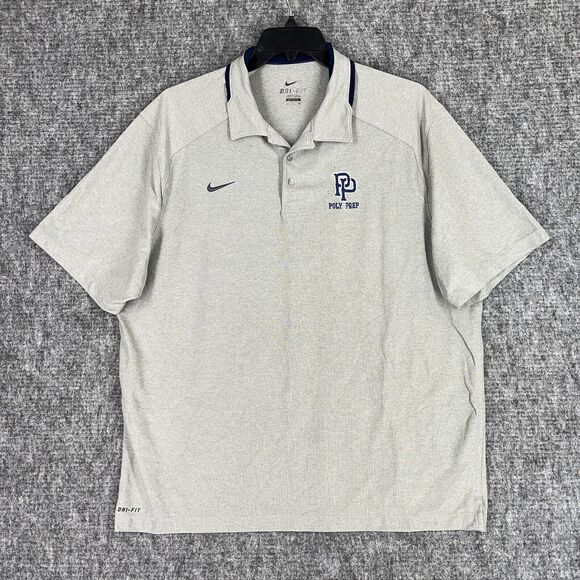 Nike Polo Shirt Mens XXL Gray‎ Golfer Dry Fit Golfing Apparel Knit Short Sleeve - Picture 1 of 13